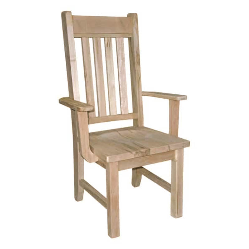 ASB Conestoga solid wood Yukon Slat Back Dining Arm Chair
