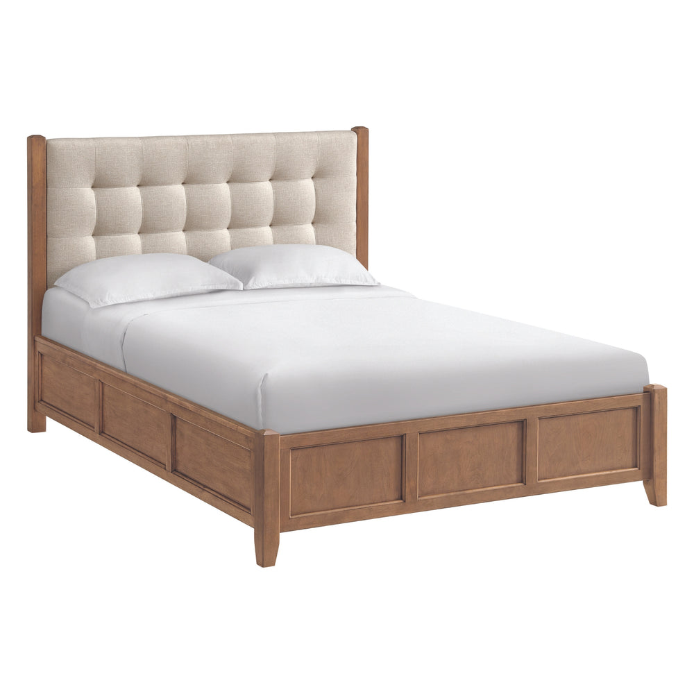 McKenzie Upholstered Panel Queen Bed Taupe Side
