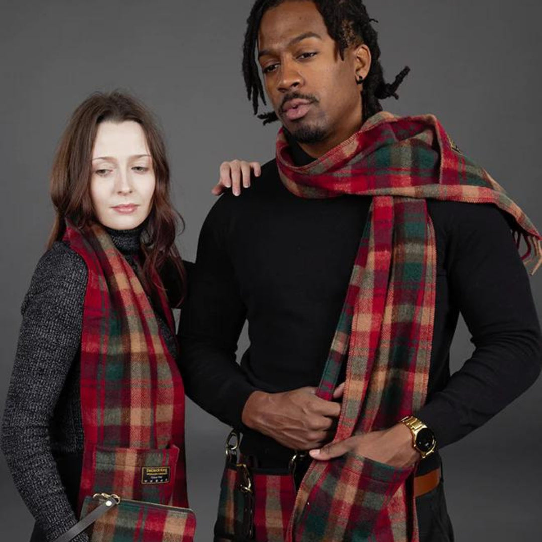 Patrick King Dark Maple Wool Pocket Scarf