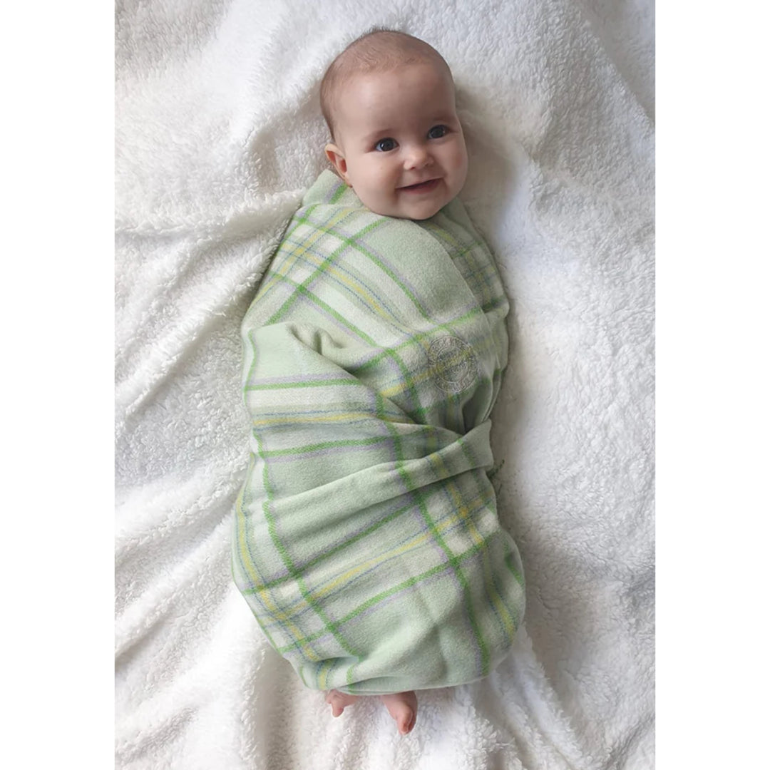 Patrick King Green Lambswool Baby Blanket