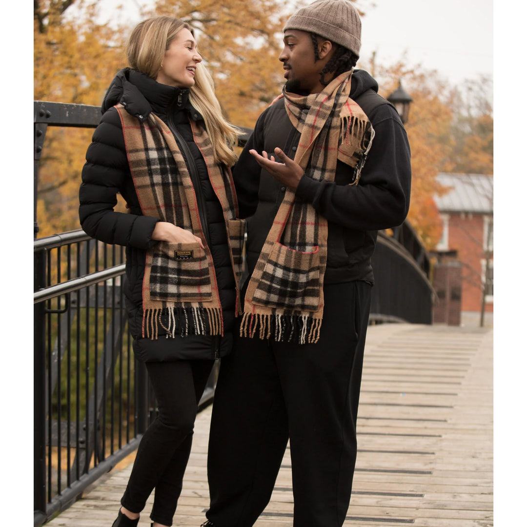 Patrick King Thompson Camel Wool Pocket Scarf