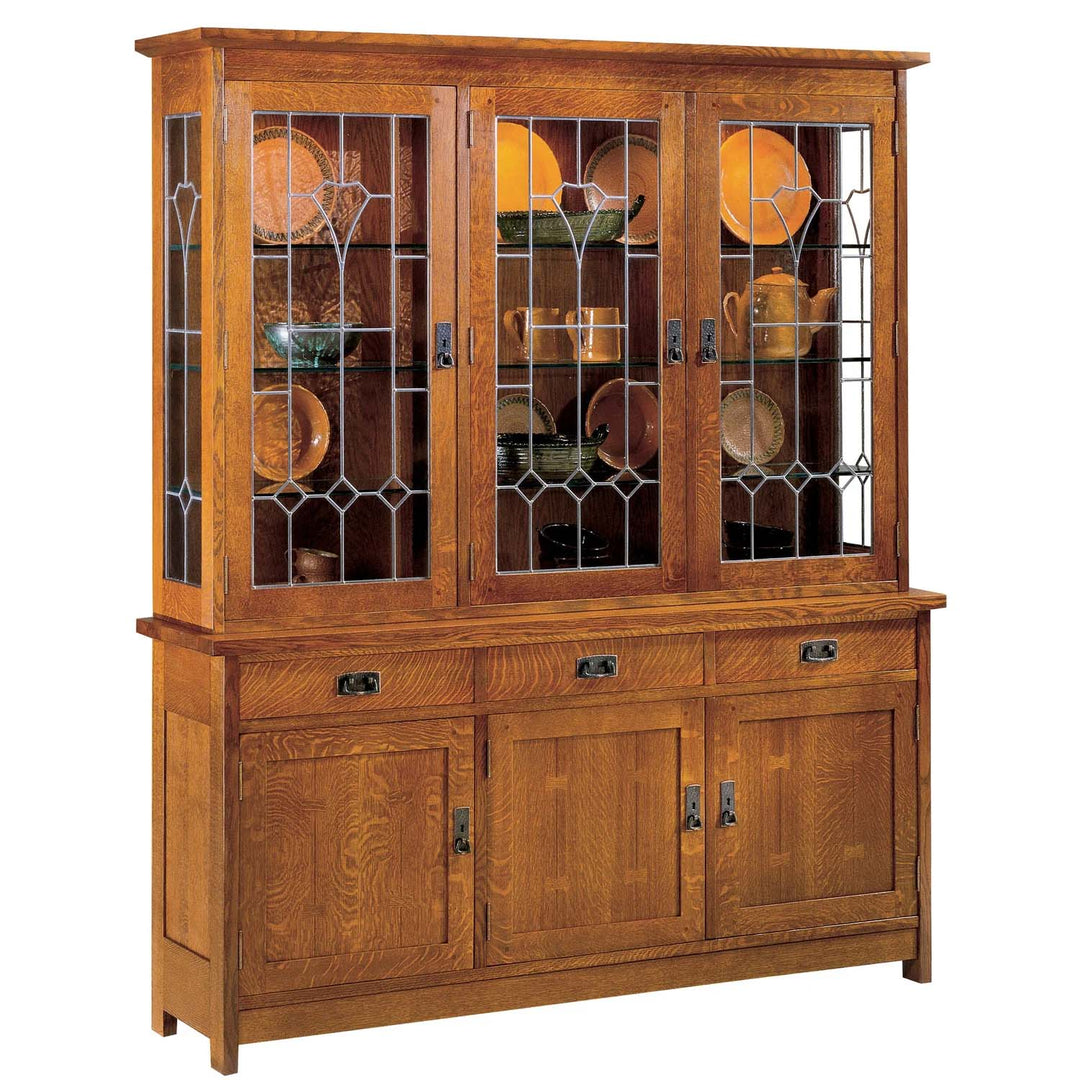 Stickley solid oak Mission Three Door China Top