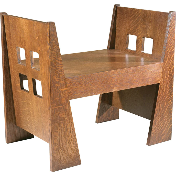 Stickley wood seat Mission Limbert Bench