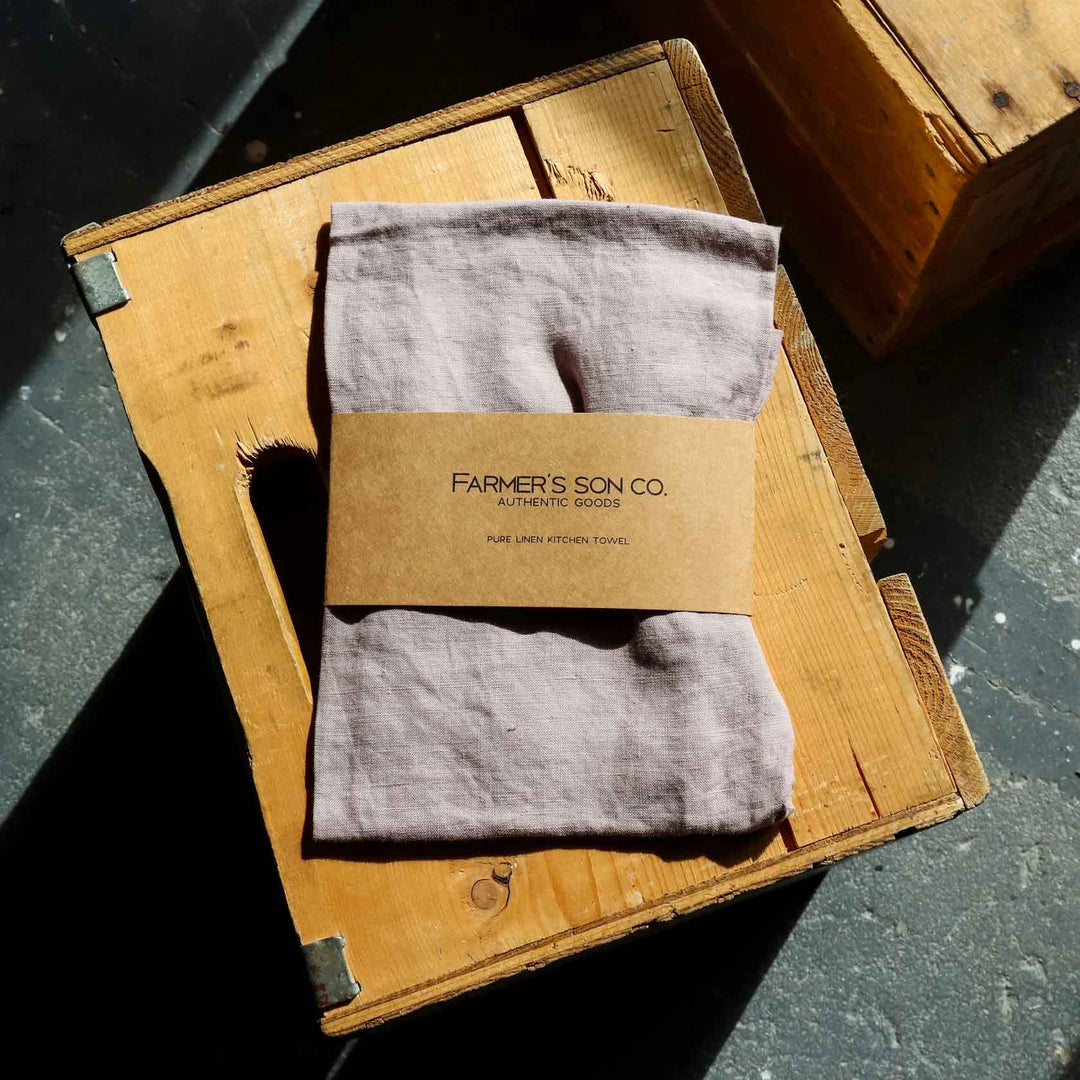 Dusk linen kitchen towel from Farmer's Son Co.