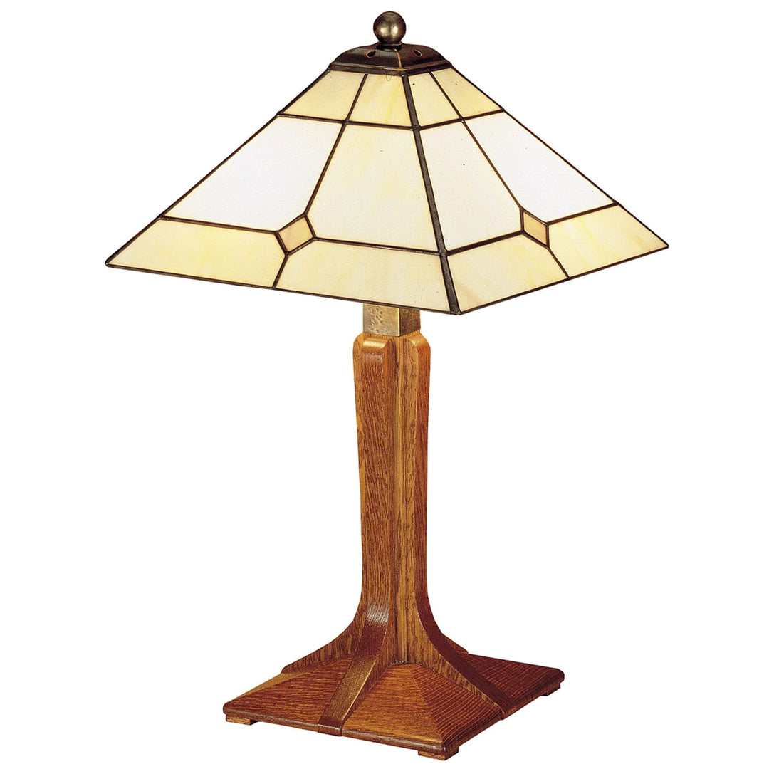 Stickley Corbel Base Art Glass Shade Lamp
