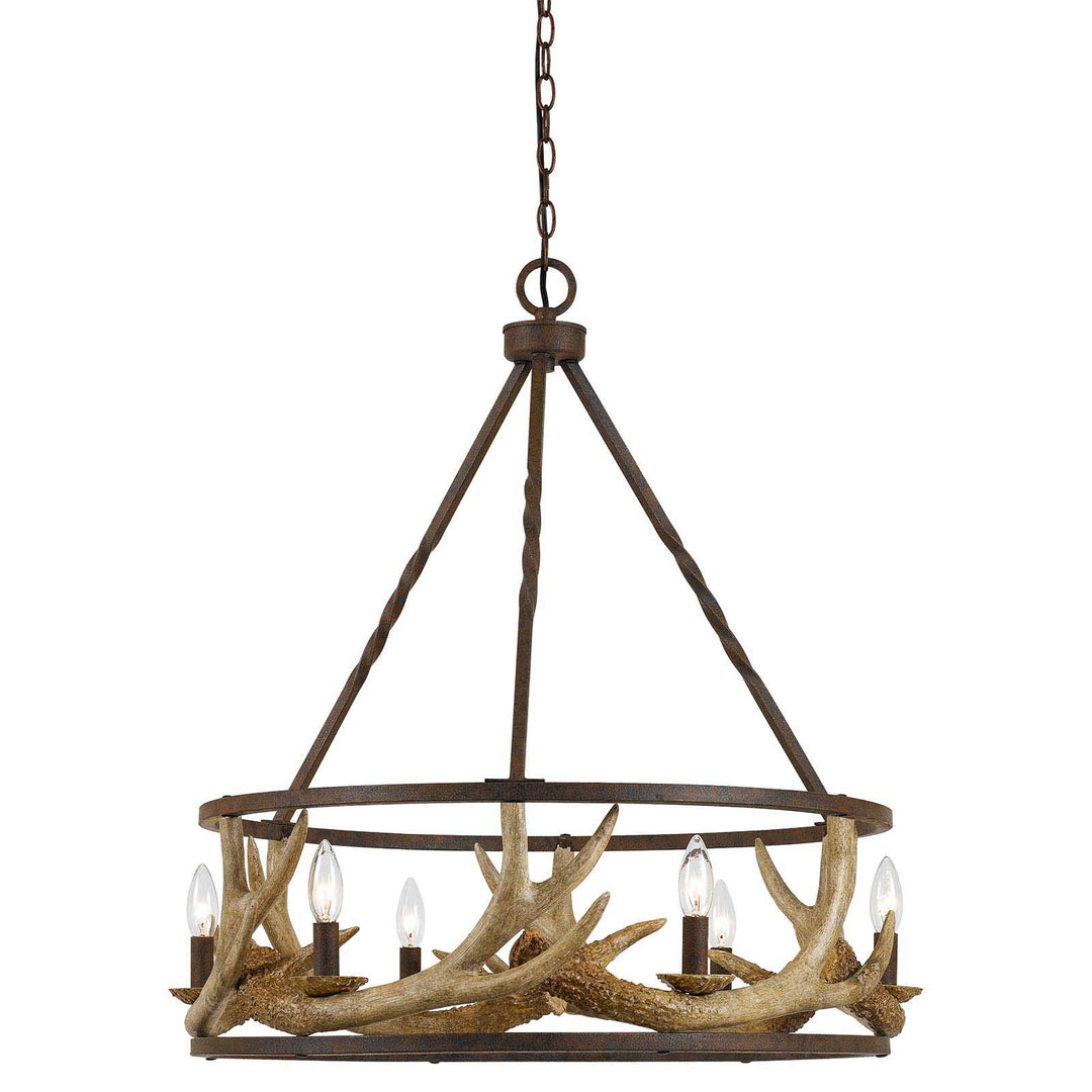 Antler Resin Chandelier, 26" Round x 31 1/2"H
