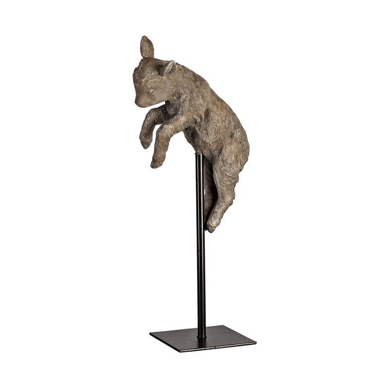 Brown Resin Jumping Goat