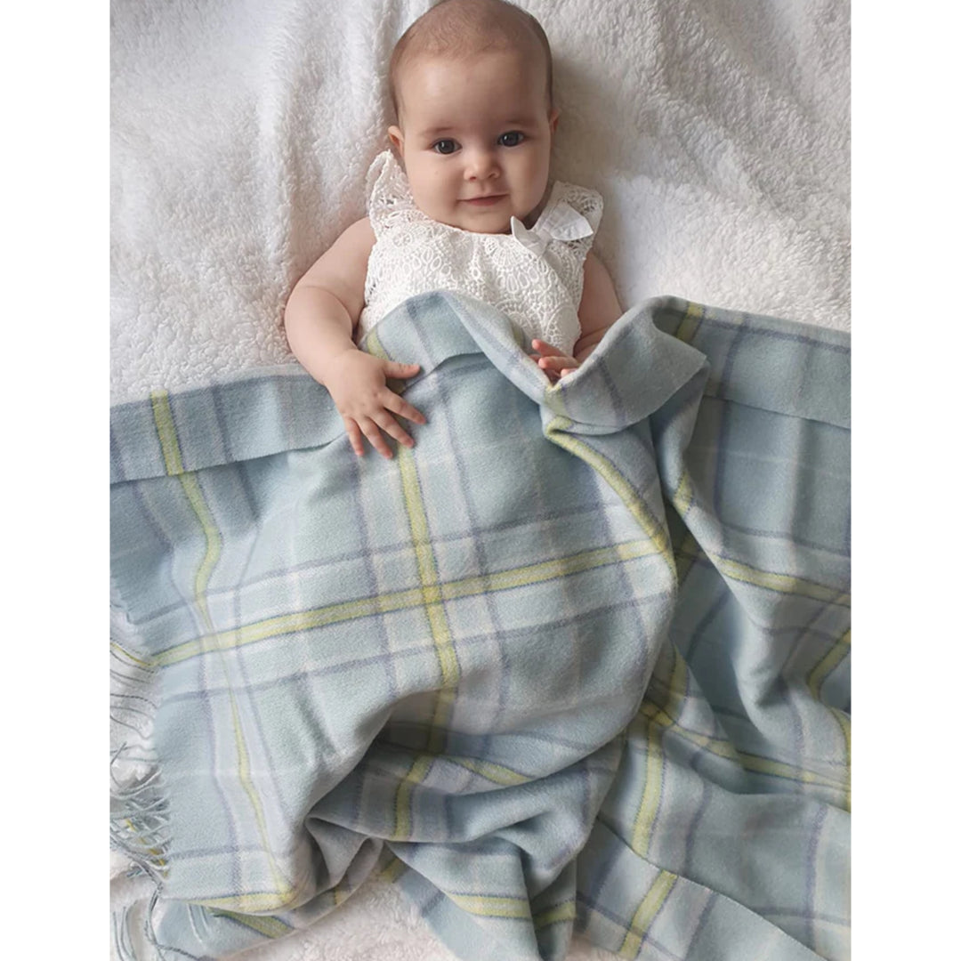 Patrick King Blue Lambswool Baby Blanket