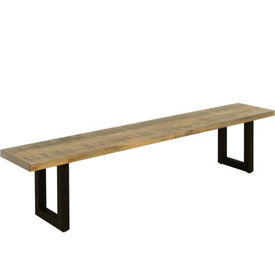 Cardinal Woodcraft solid wood Norwich Dining Bench with black metal frame