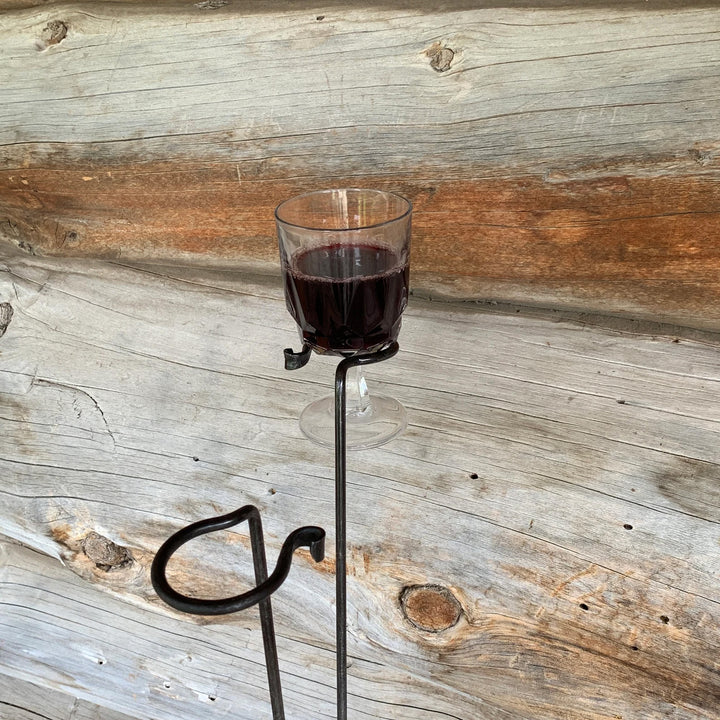 Cloverdale Forge Wine Stake with wine glass