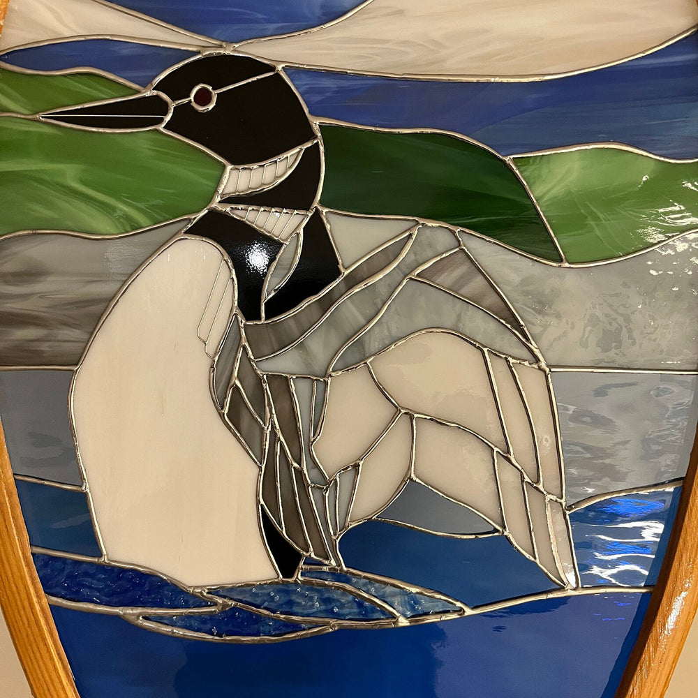 Dancing Loon Stained Glass Art