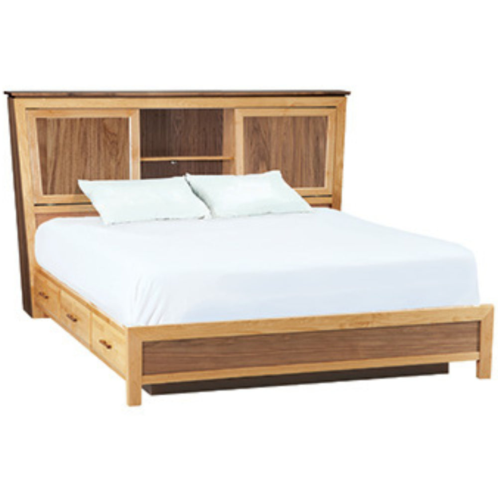 Duet Addison solid wood King Bookcase Storage Bed
