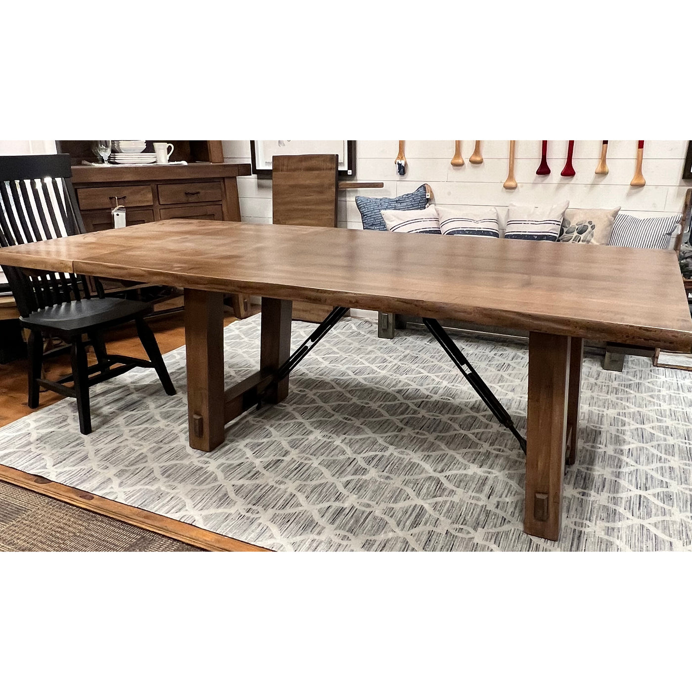 Floor Model: Live Edge Turnbuckle Dining Table