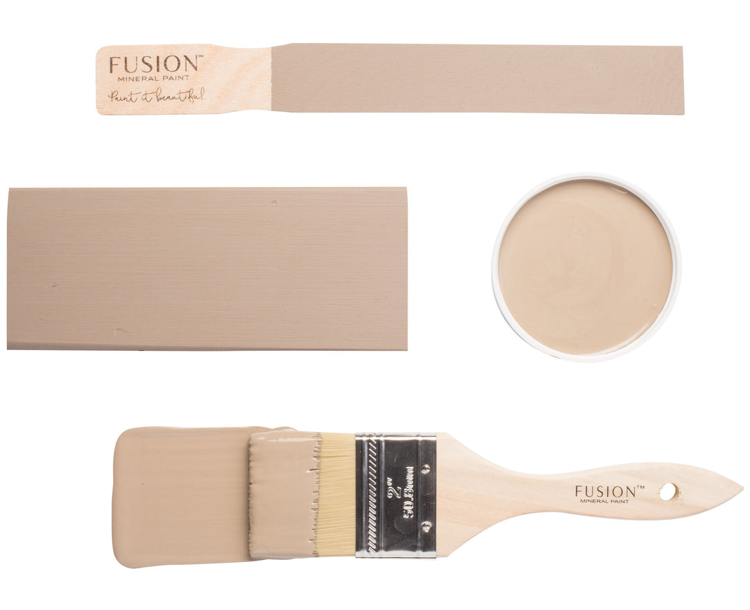 Fusion Mineral Paint flat lay in colour Algonquin
