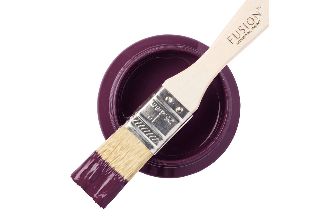 Purple elderberry paint can and brush by Fusion Mineral Paint