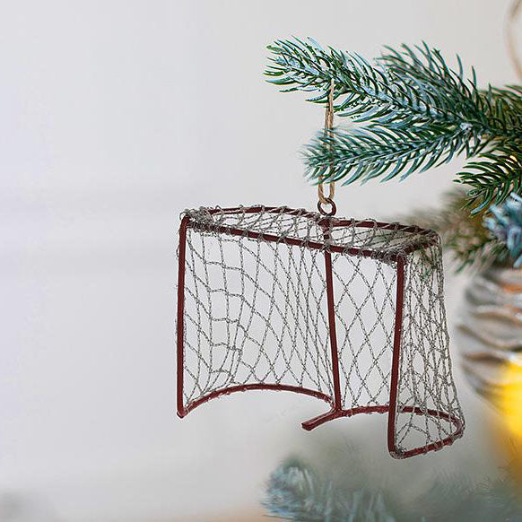 Goalie net Christmas tree ornament display