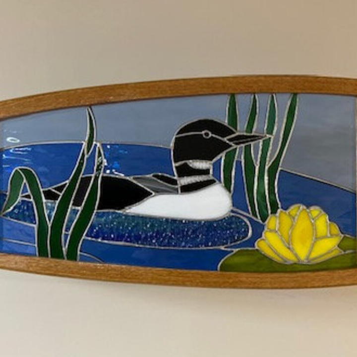 Loon & Lily Pad Stained Glass Art