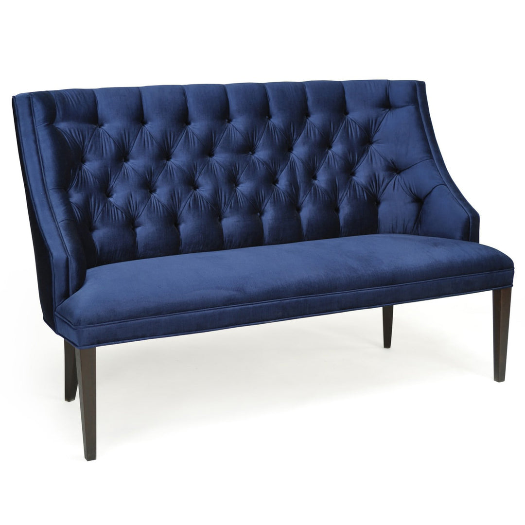 Mayfair Banquette Loveseat in navy blue fabric