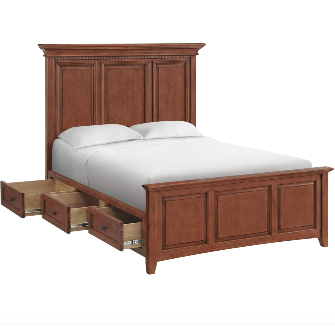 McKenzie Grand Queen Storage Bed Glazed Antique Cherry