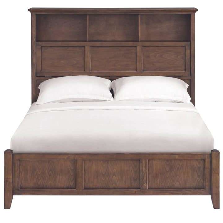 McKenzie Queen Classic Bookcase 6 Drawer Storage Bed