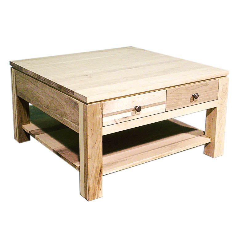 Solid wood Newport Four Drawer Square Coffee Table
