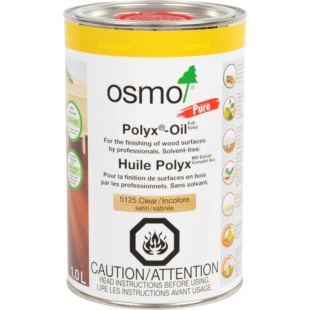 Osmo Polyx Oil - 5125 Clear Satin Pure 1.0 L