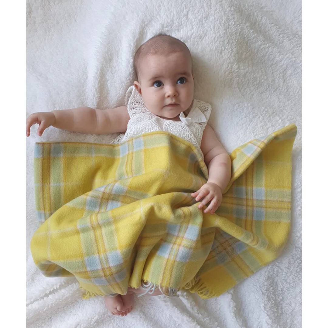 Patrick King Sunflower Yellow Lambswool Baby Blanket