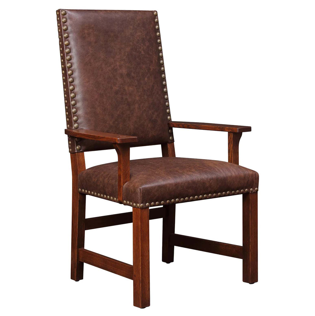 Stickley Mission Tall Back Upholstered Arm Chair