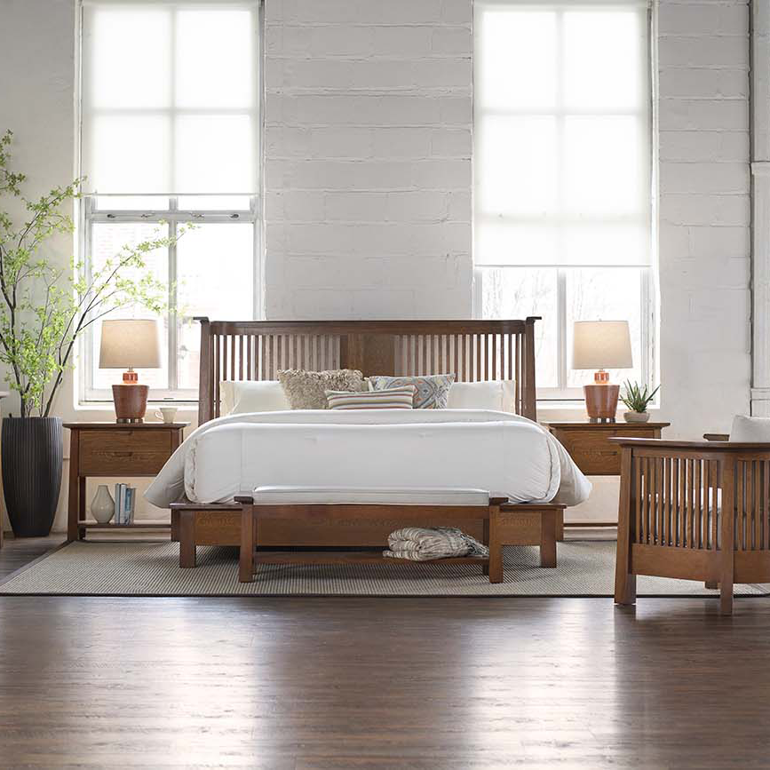 Stickley Park Slope Platform Bed Display