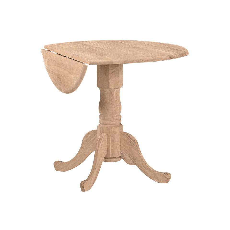 Solid wood Round Drop Leaf Pedestal Table