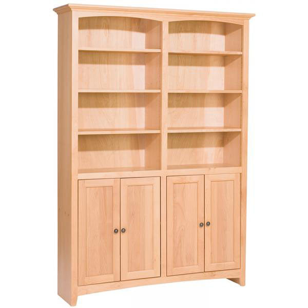 Whittier Wood Furniture McKenzie 48” Wide Bookcase 72" High with doors