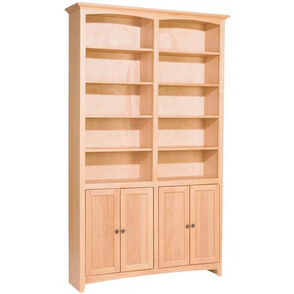 Whittier Wood Furniture McKenzie 48” Wide Bookcase 84" High with doors