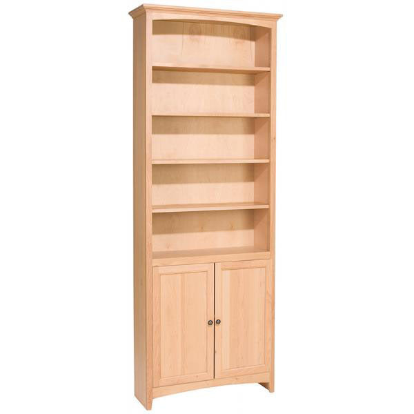 Whittier Wood Furniture solid wood McKenzie 30" Wide Bookcase 84" High with doors
