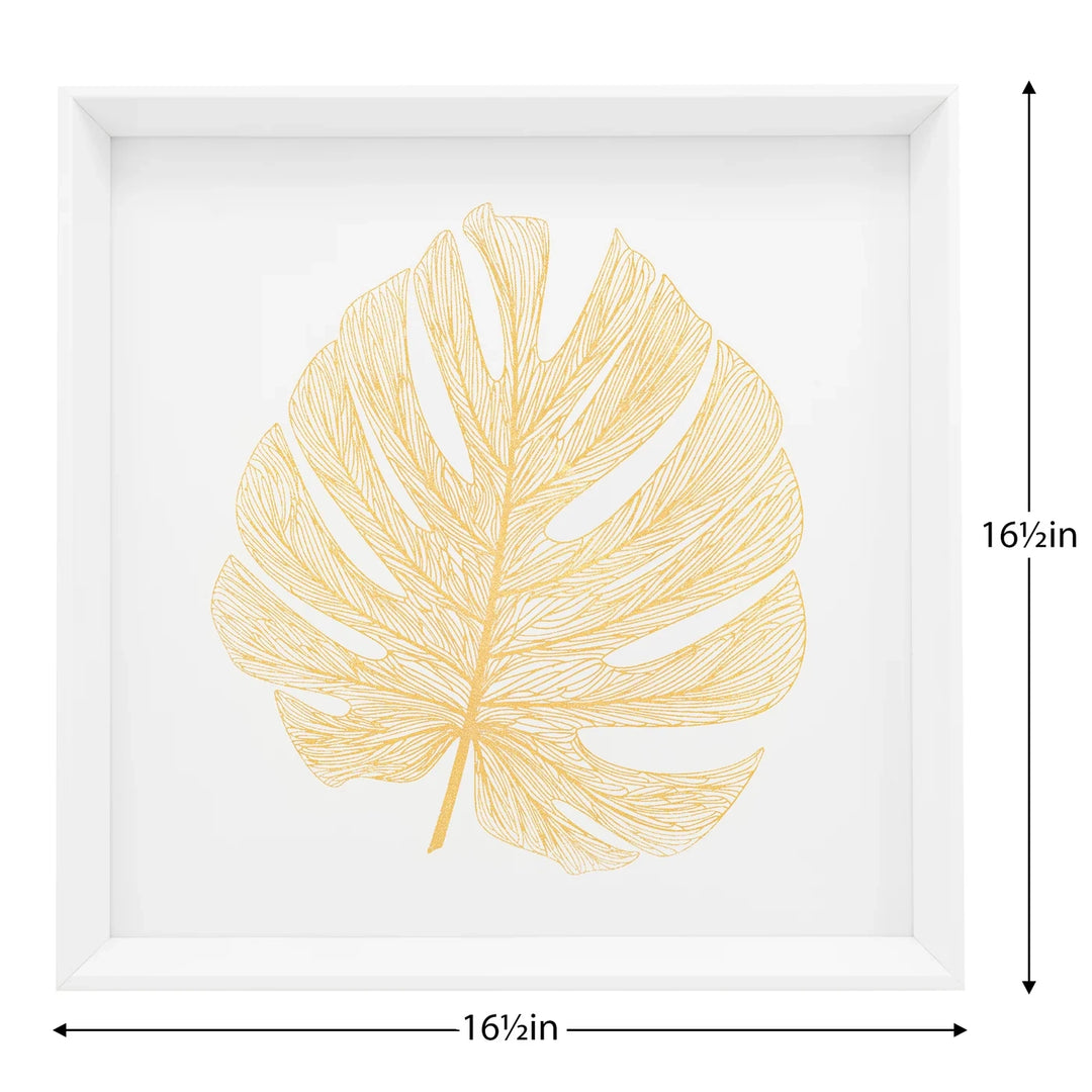 Gold Monstera Leaf Framed Print