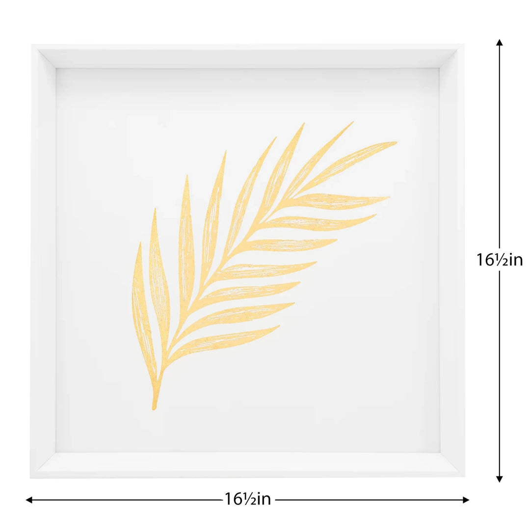 Gold Feathered Palm Leaf Framed Print