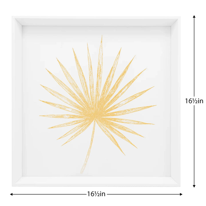 Gold Spike Palm Leaf Framed Print