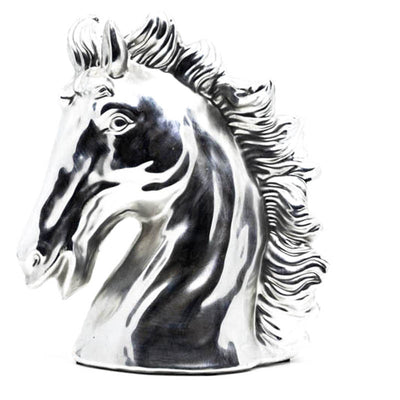 Silver Ceramic Horse