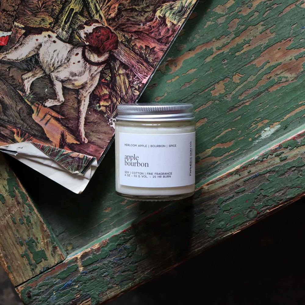 4oz apple bourbon scented candle from Farmer's Son Co.