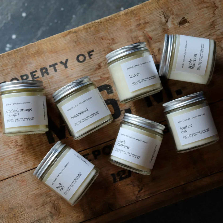 Assortment of Farmer's Son Co. candles