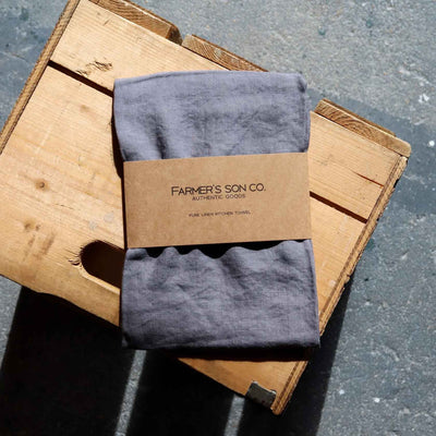 Stone linen kitchen towel from Farmer's Son Co.