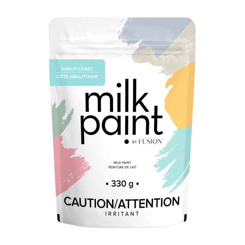 330g bright aqua paint container from Fusion Milk Paint