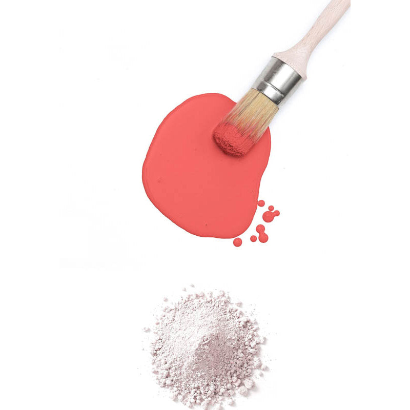 Pink paint and brush flat lay from Fusion Milk Paint