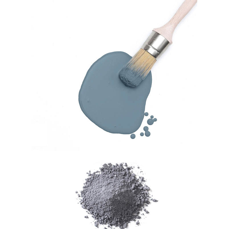 Blue paint and brush from Fusion Milk Paint
