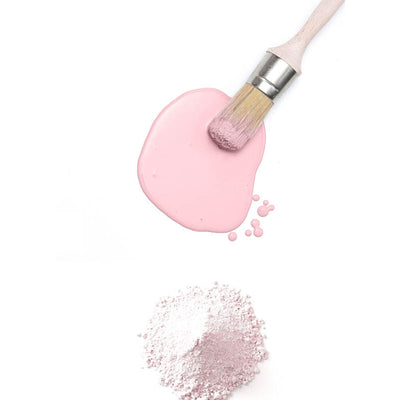 Light pink paint and brush flat lay from Fusion Milk Paint