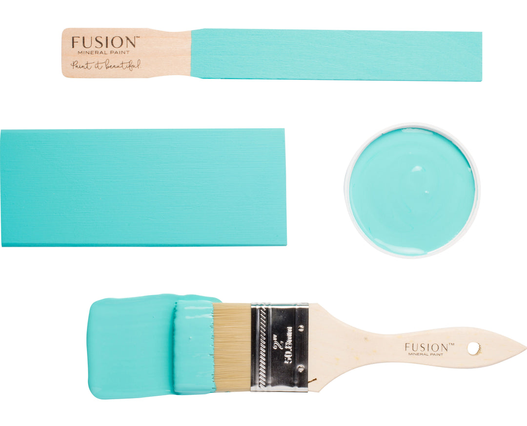 Turquoise brush flat lay from Fusion Mineral Paint