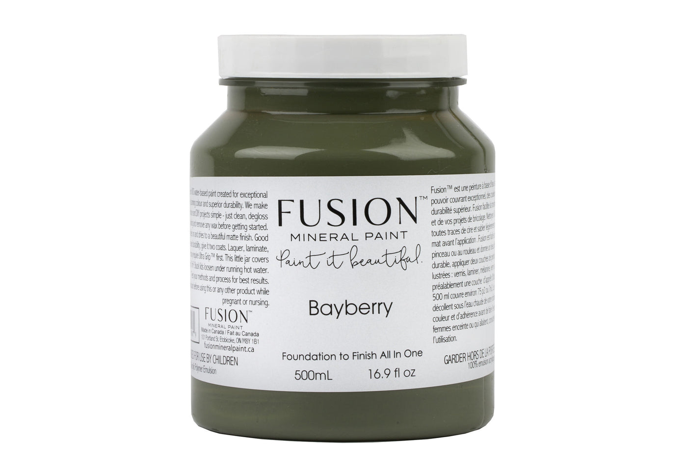 Deep muted olive green 500ml pint from Fusion Mineral Paint