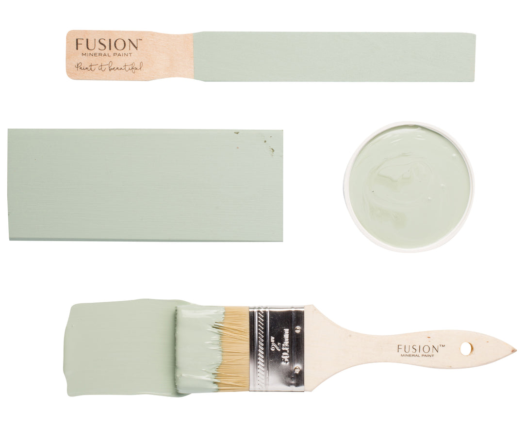 Washed green brush flat lay from Fusion Mineral Paint