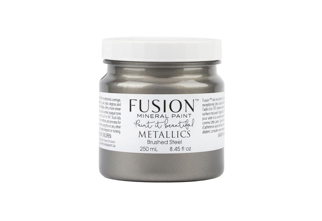 Brushed steel 500ml pint from Fusion Mineral Paint