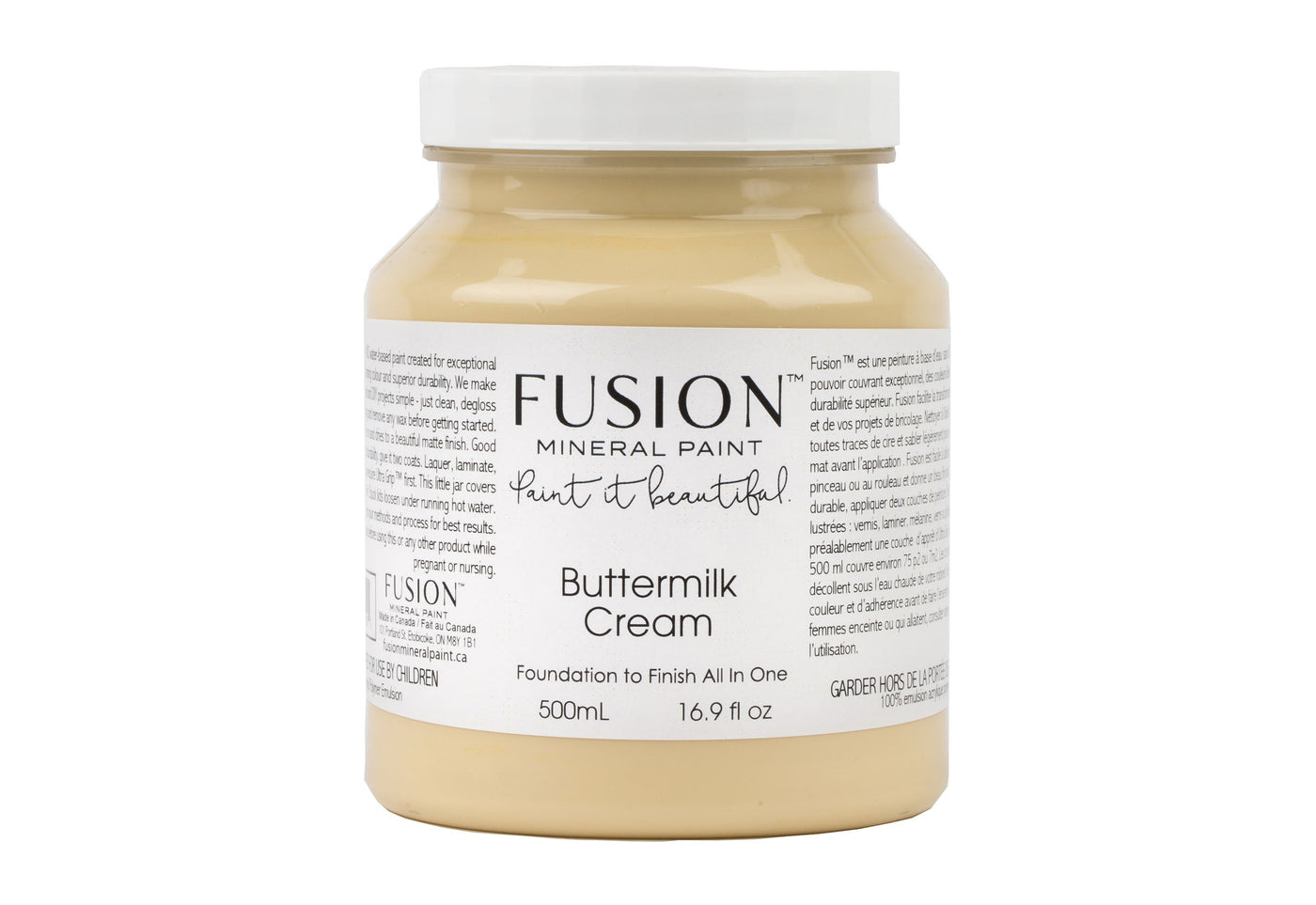 Soft yellow 500ml pint from Fusion Mineral Paint