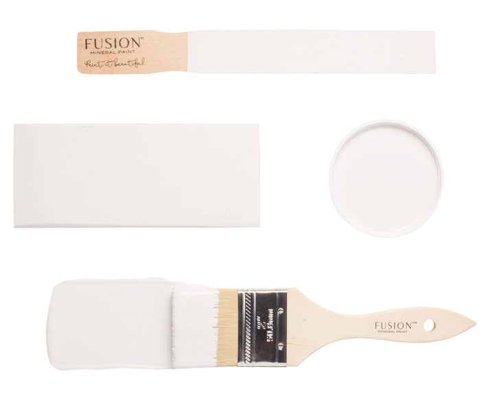 Neutral warm white brush flat lay from Fusion Mineral Paint